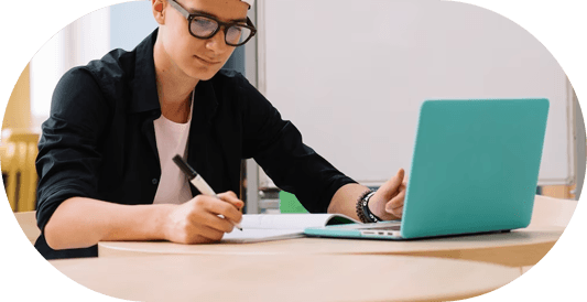 Man working in laptop